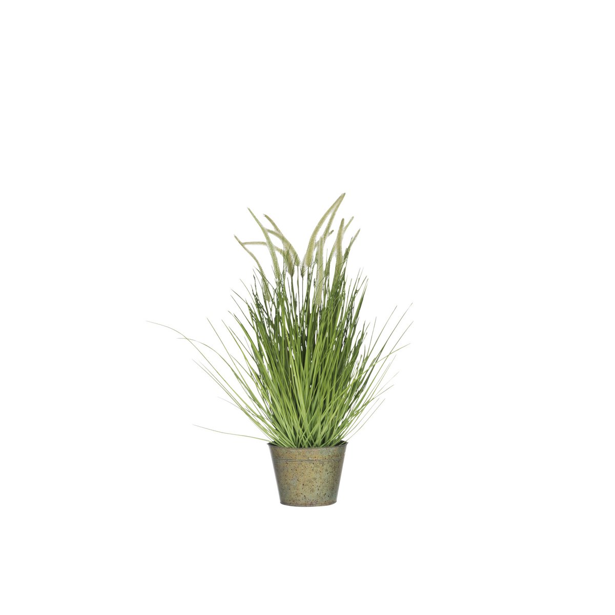 J-Line Grassen+Staarten In Pot Metaal Groen Plastiek Groen Medium