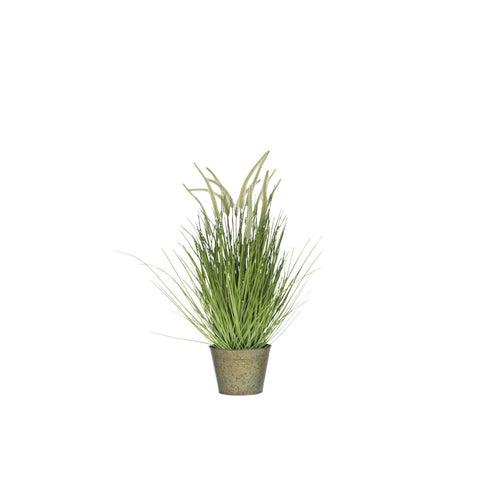 J-Line Grassen+Staarten In Pot Metaal Groen Plastiek Groen Medium