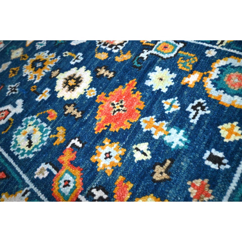 Blauw Azeri vloerkleed - 93x66 cm - HANDGEMAAKT