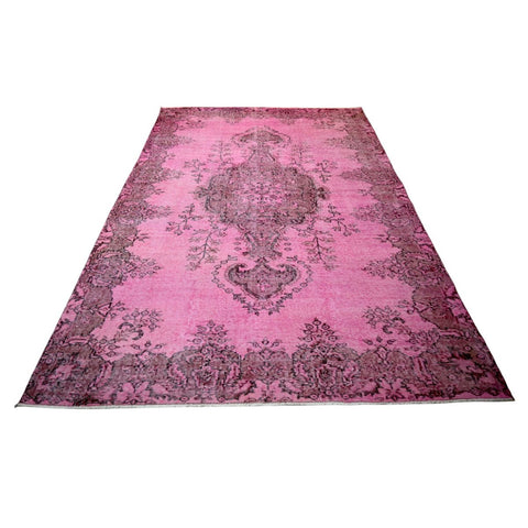 Roze vintage vloerkleed - 257x170 cm - HANDGEMAAKT