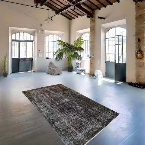 Grijs vintage vloerkleed - 294x175 cm - HANDGEMAAKT