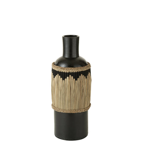 J-Line Vaas Motief Terracotta/Gras Zwart/Naturel