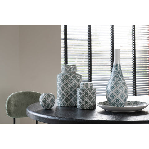 J-Line Vaas Kousa Porselein Blauw/Wit
