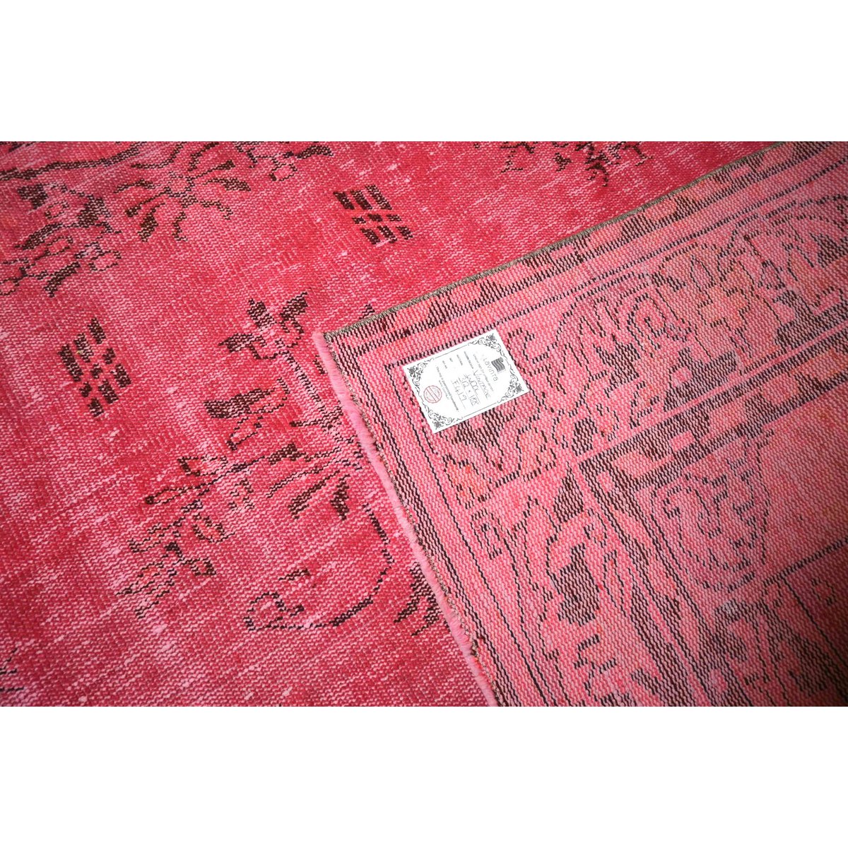 Roze vintage vloerkleed - 312x188 cm - HANDGEMAAKT
