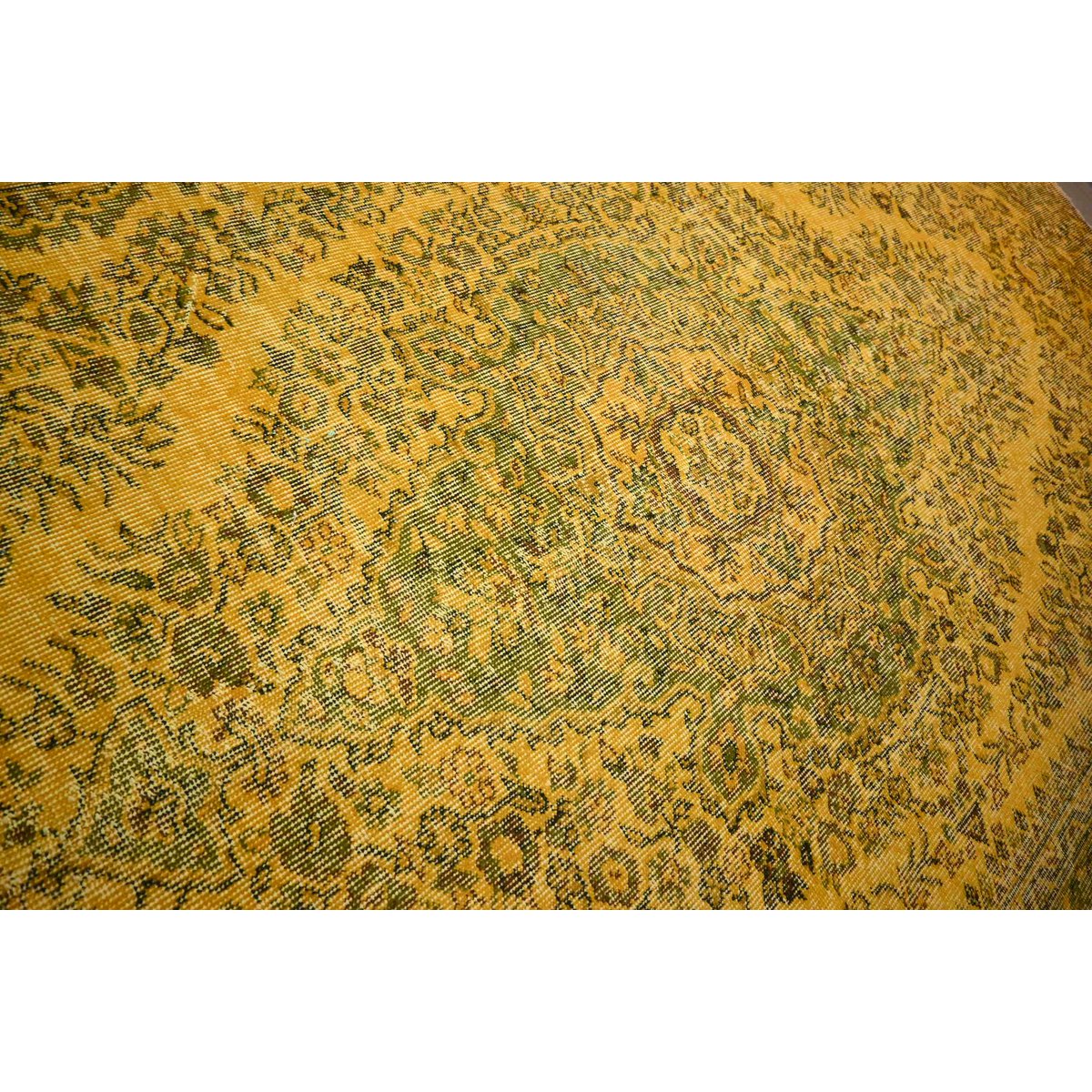 Geel vintage vloerkleed - 281x177 cm - HANDGEMAAKT