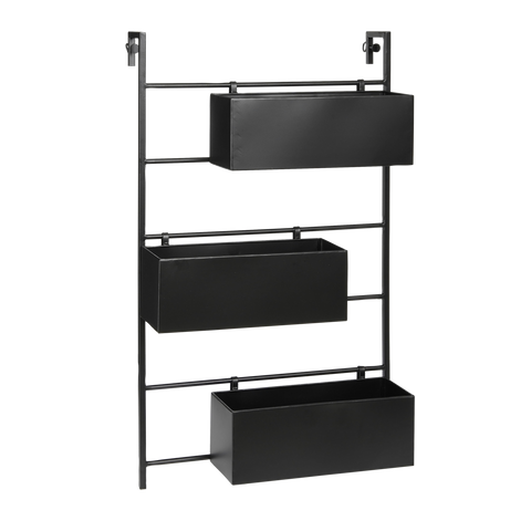 Dani Plantenrek Hangend - L54 x B10 x H90 cm - Metaal - Zwart