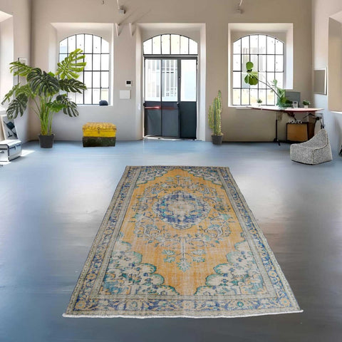 Boho vintage vloerkleed - 277x171 cm - HANDGEMAAKT
