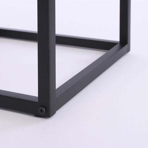 Oskar Bijzettafel - L46 x B30 x H66 cm - Hout, Metaal - Zwart