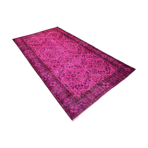 Roze vintage vloerkleed - 265x145 cm - HANDGEMAAKT
