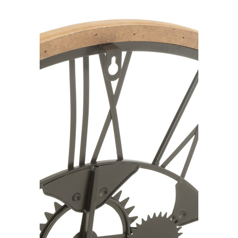 J-Line Romeinse Cijfers klok - metaal - zwart - S - Ø 4.50 cm