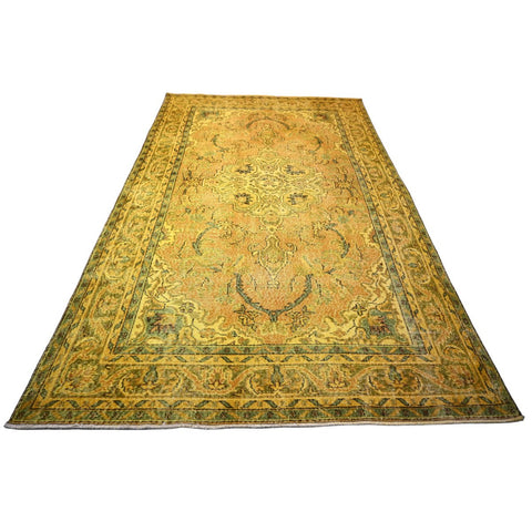 Geel vintage vloerkleed - 293x170 cm - HANDGEMAAKT
