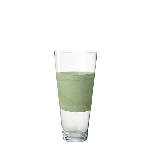 J-Line vaas Delph - glas - transparant/groen - medium