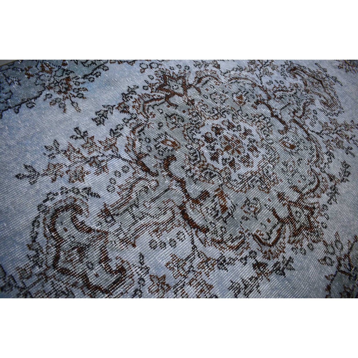 Blauw vintage vloerkleed - 205x111 cm - HANDMADE