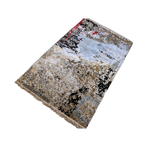 Modern abstract vloerkleed - 154x92 cm - HANDGEMAAKT