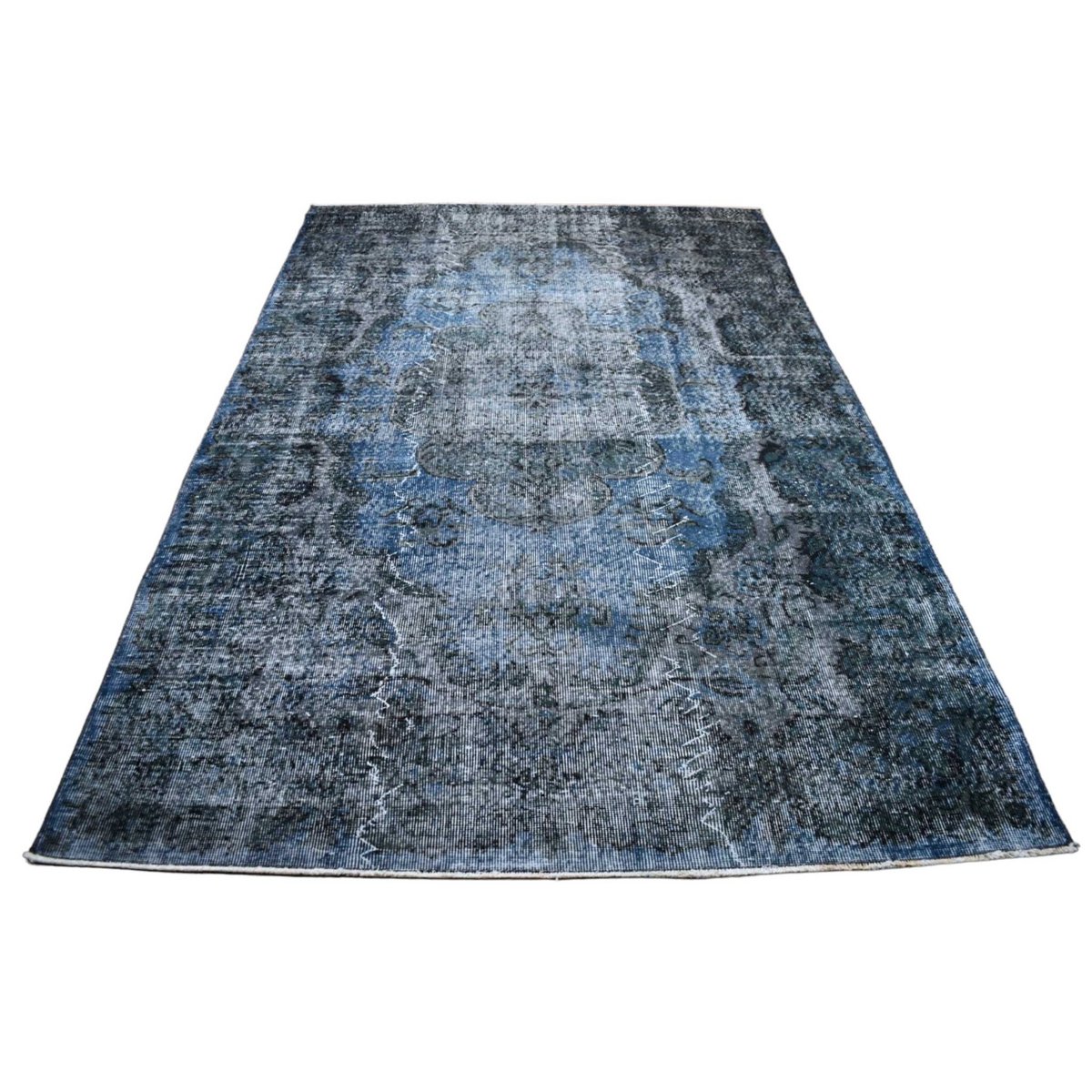 Blauw vintage vloerkleed - 270x170 cm - HANDGEMAAKT