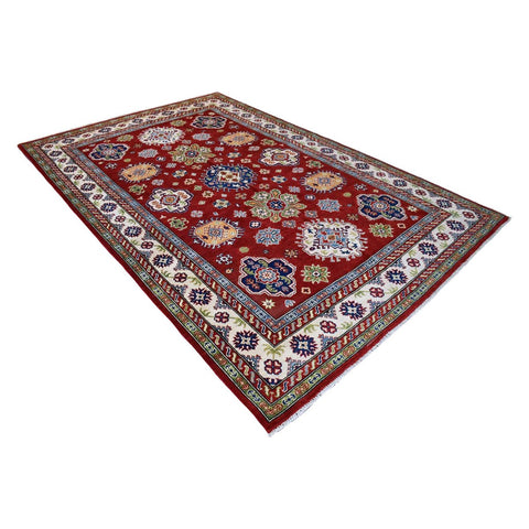 Rood kazak vloerkleed - 300x200 cm - HANDGEMAAKT