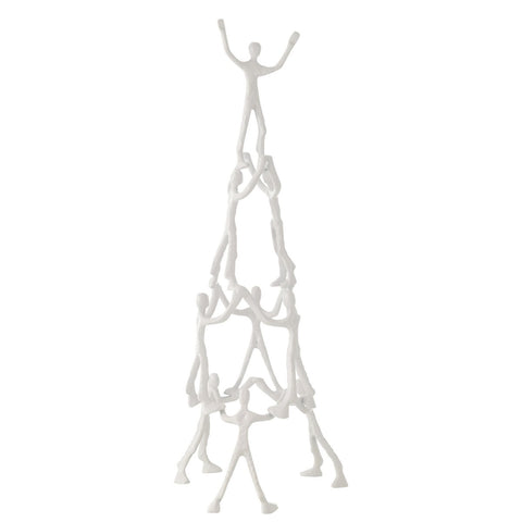 J-Line figuur 9 personen Piramide - aluminium - wit
