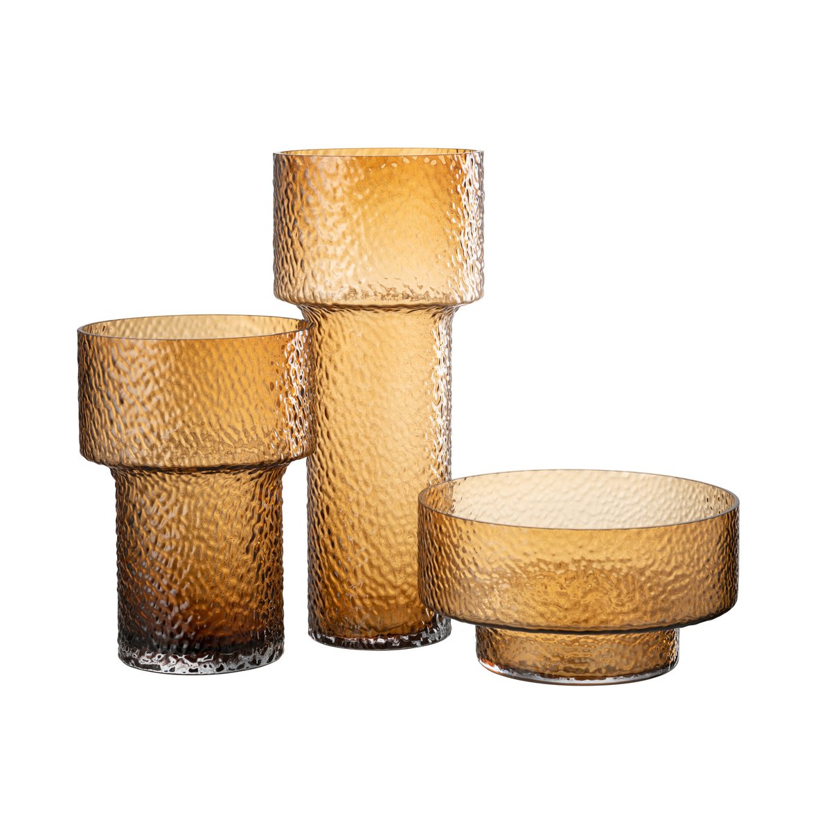 J-Line Vaas Laag Betty Glas Bruin