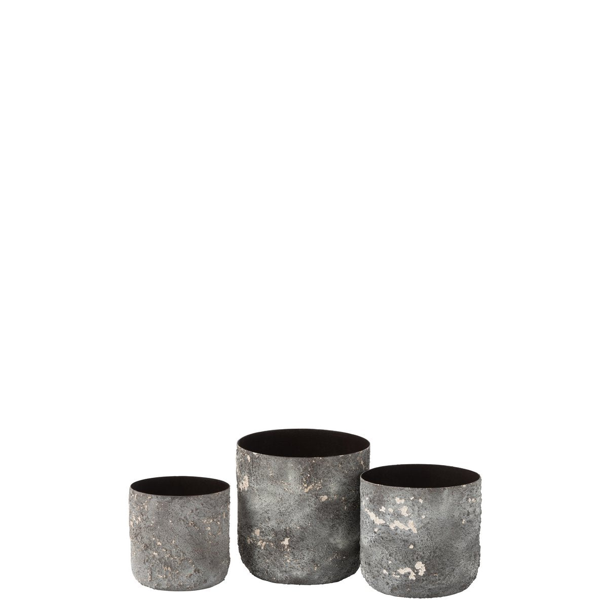J-Line bempot Ruw - metaal - grijs - Ø 18.00 cm