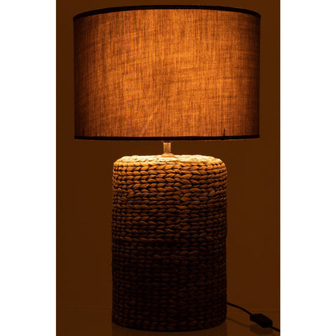 J-Line lamp Voet + Kap Dik Vlecht - cement/katoen - wit - large