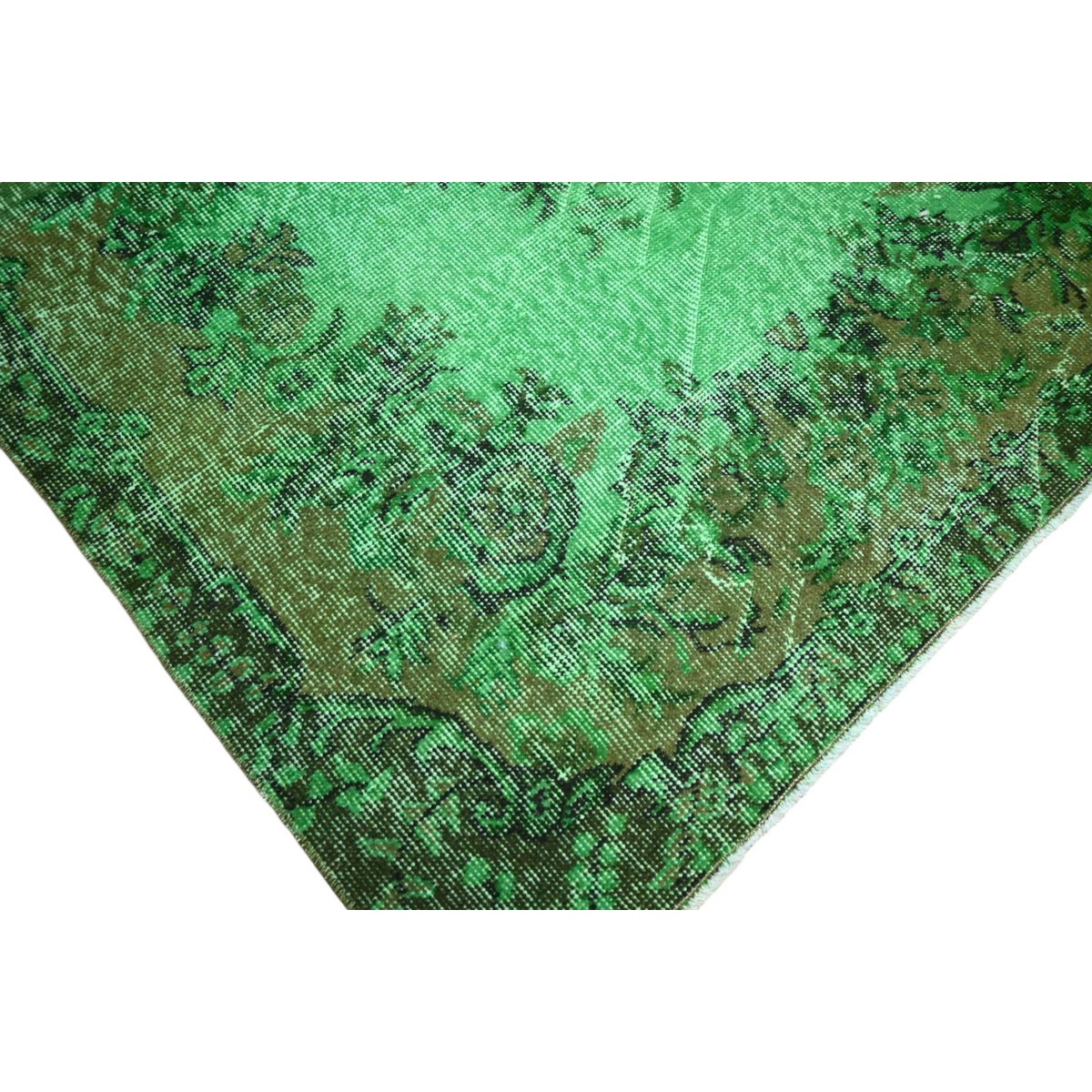 Groen vintage vloerkleed - 202x108 cm - HANDGEMAAKT