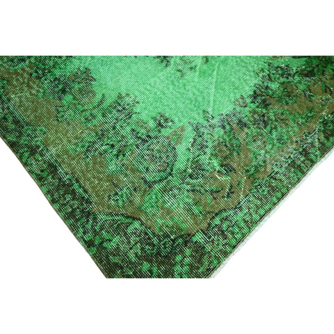 Groen vintage vloerkleed - 202x108 cm - HANDGEMAAKT