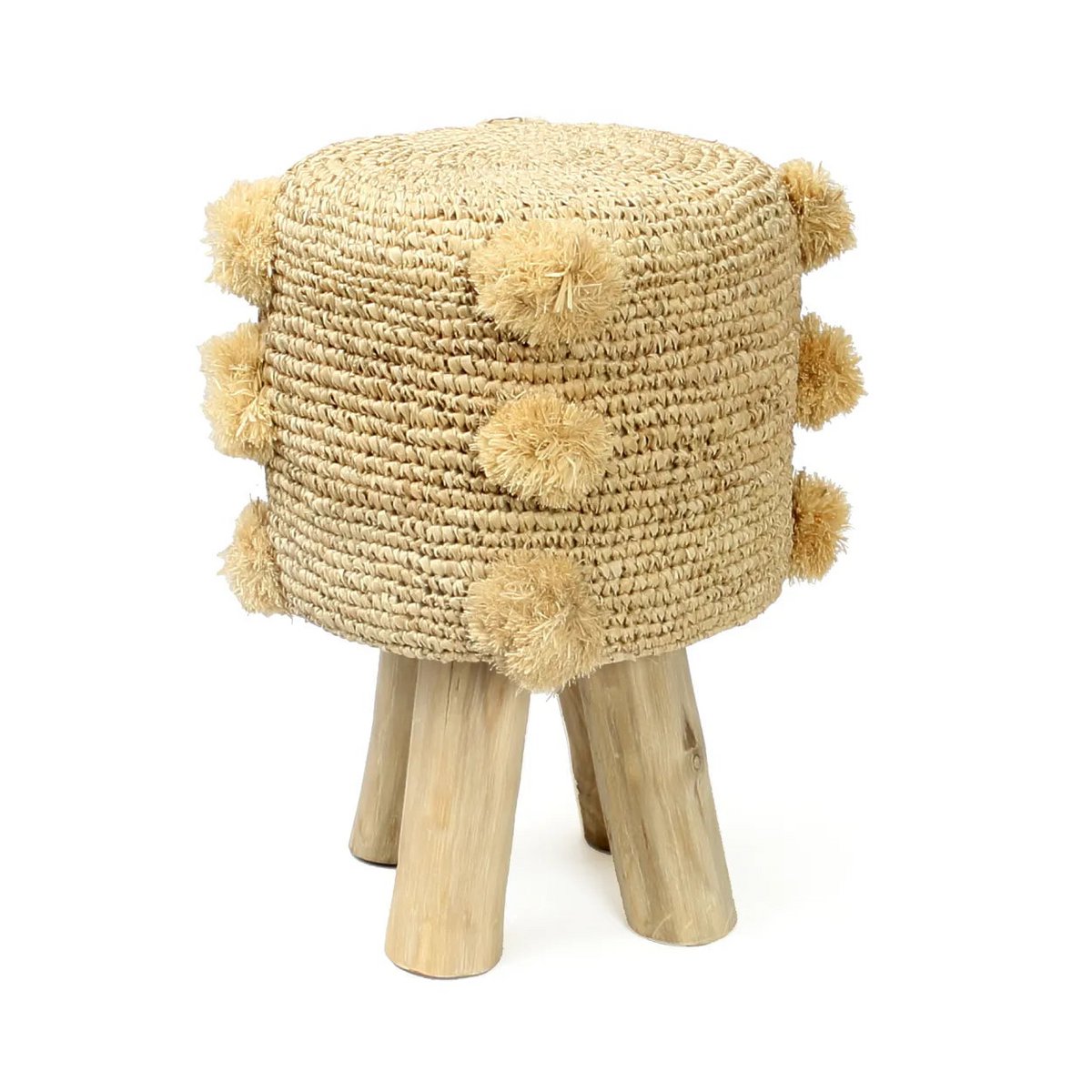 De Raffia Pom Pom-kruk