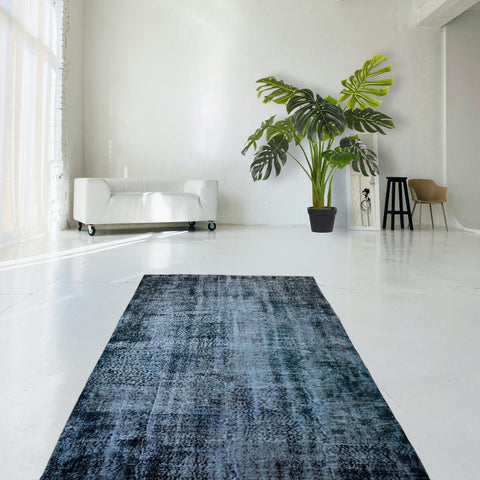 Blauw vintage vloerkleed - 258x160 cm - HANDGEMAAKT
