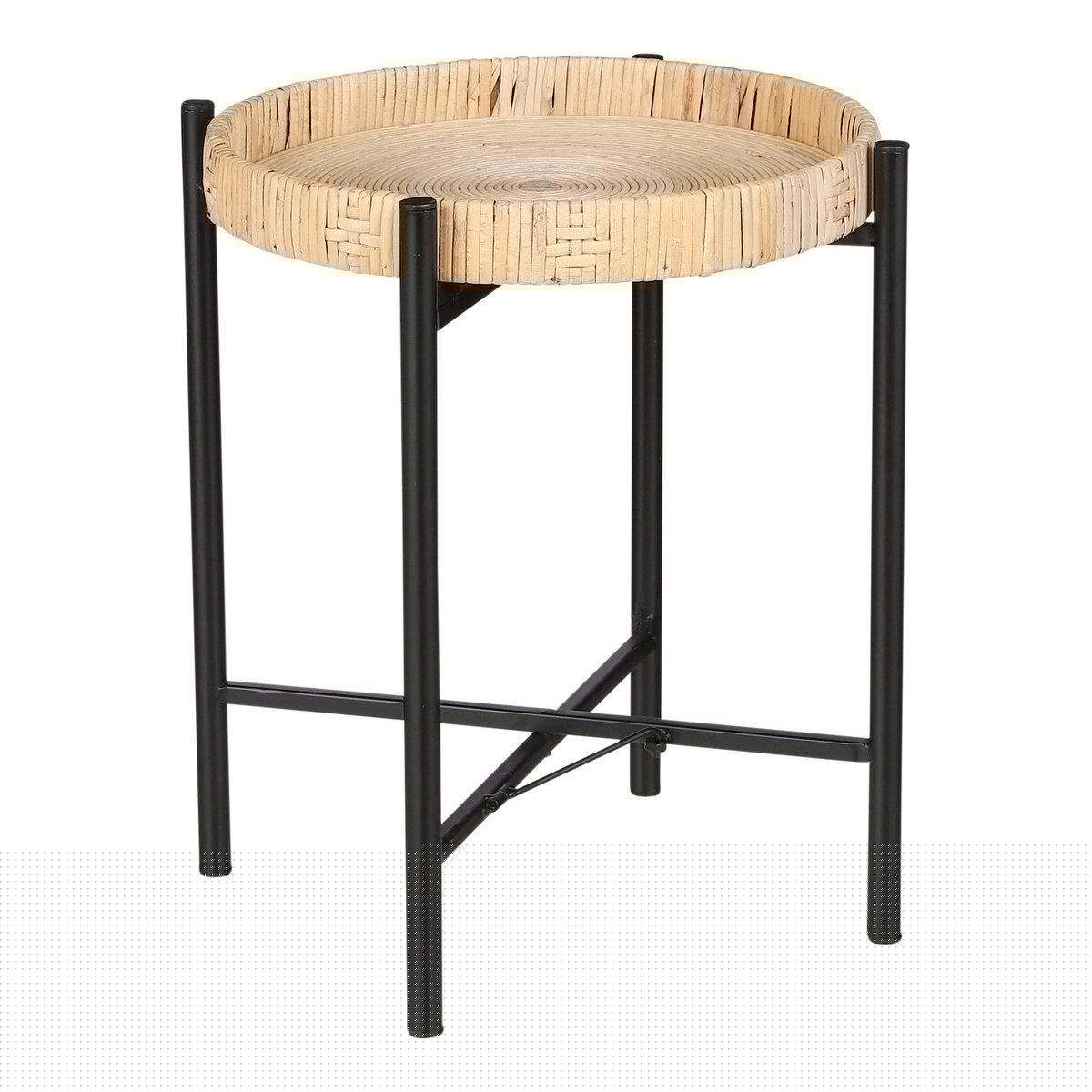Kaj Bijzettafel - H40 x Ø30 cm - Rotan - Bruin