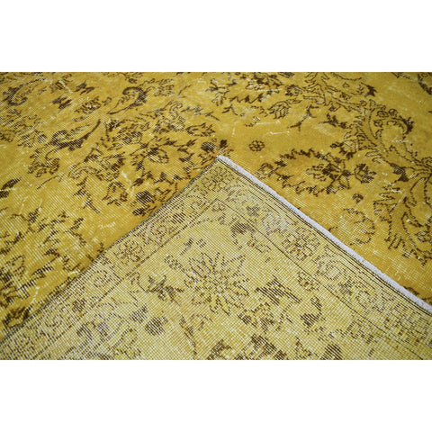 Vintage vloerkleed geel - 302x162 cm - HANDGEMAAKT