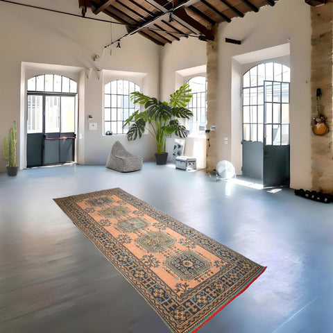 XL vintage loper - 370x137 cm - HANDGEMAAKT