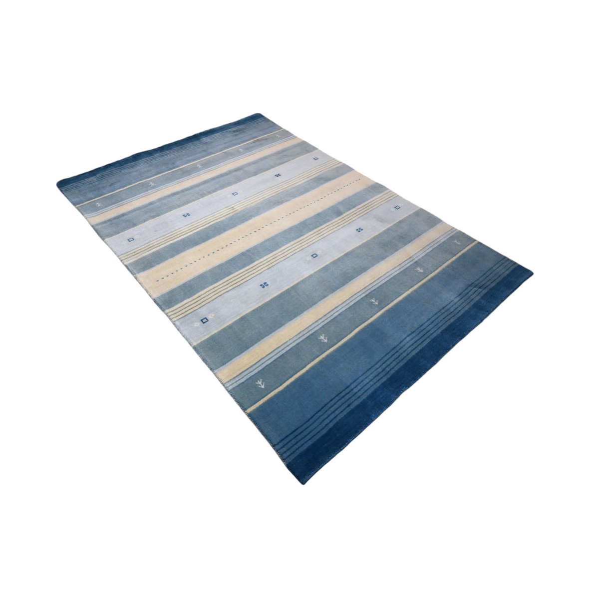 Blauw Gabbeh vloerkleed - 210x140 cm - HANDMADE