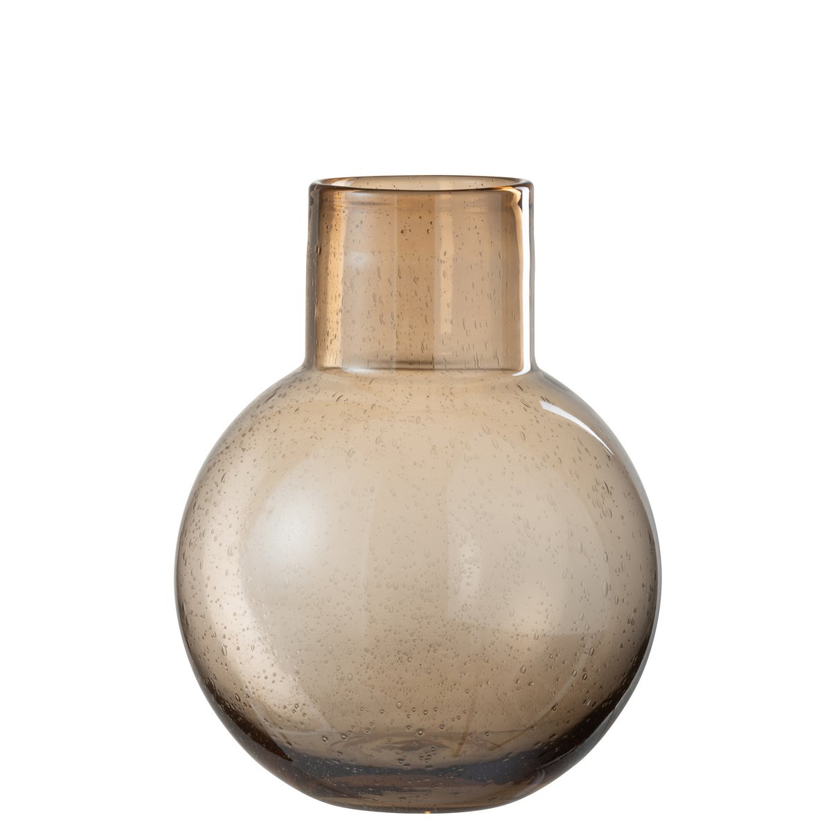 J-Line vaas Bol Met Hals - glas - amber - large