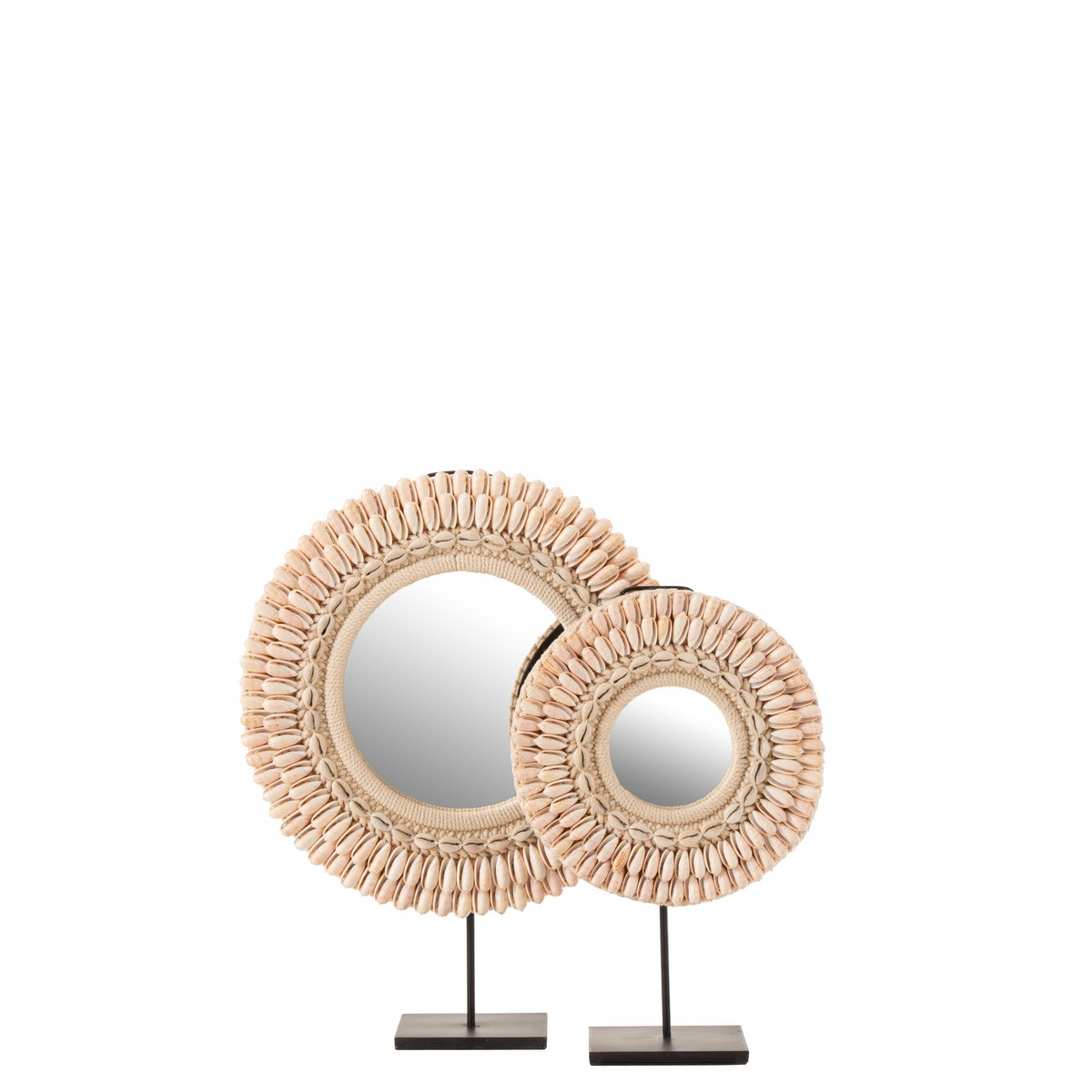 J-Line spiegel Op Voet Mona Schelpen Licht Rose Large