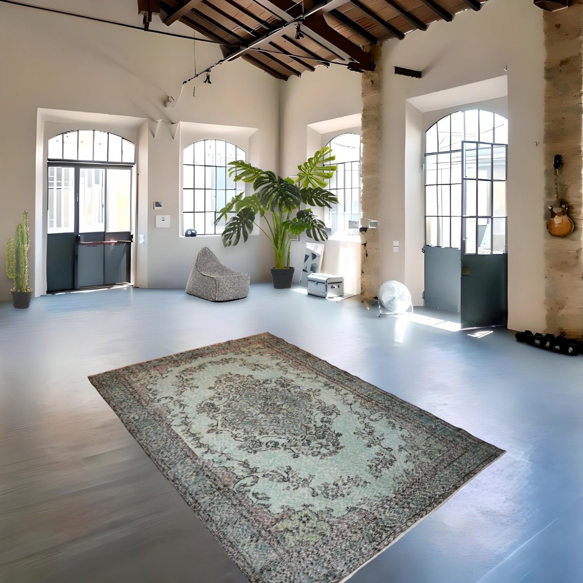 Boho vintage vloerkleed - 270x172 cm - HANDGEMAAKT