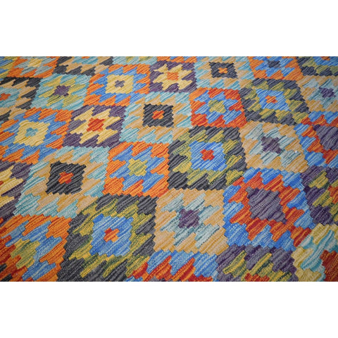 Kleurrijke kelim - 294x202 cm - HANDGEMAAKT