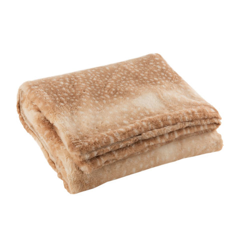 J-Line Plaid - polyester - bruin/beige - 175 x 130 cm