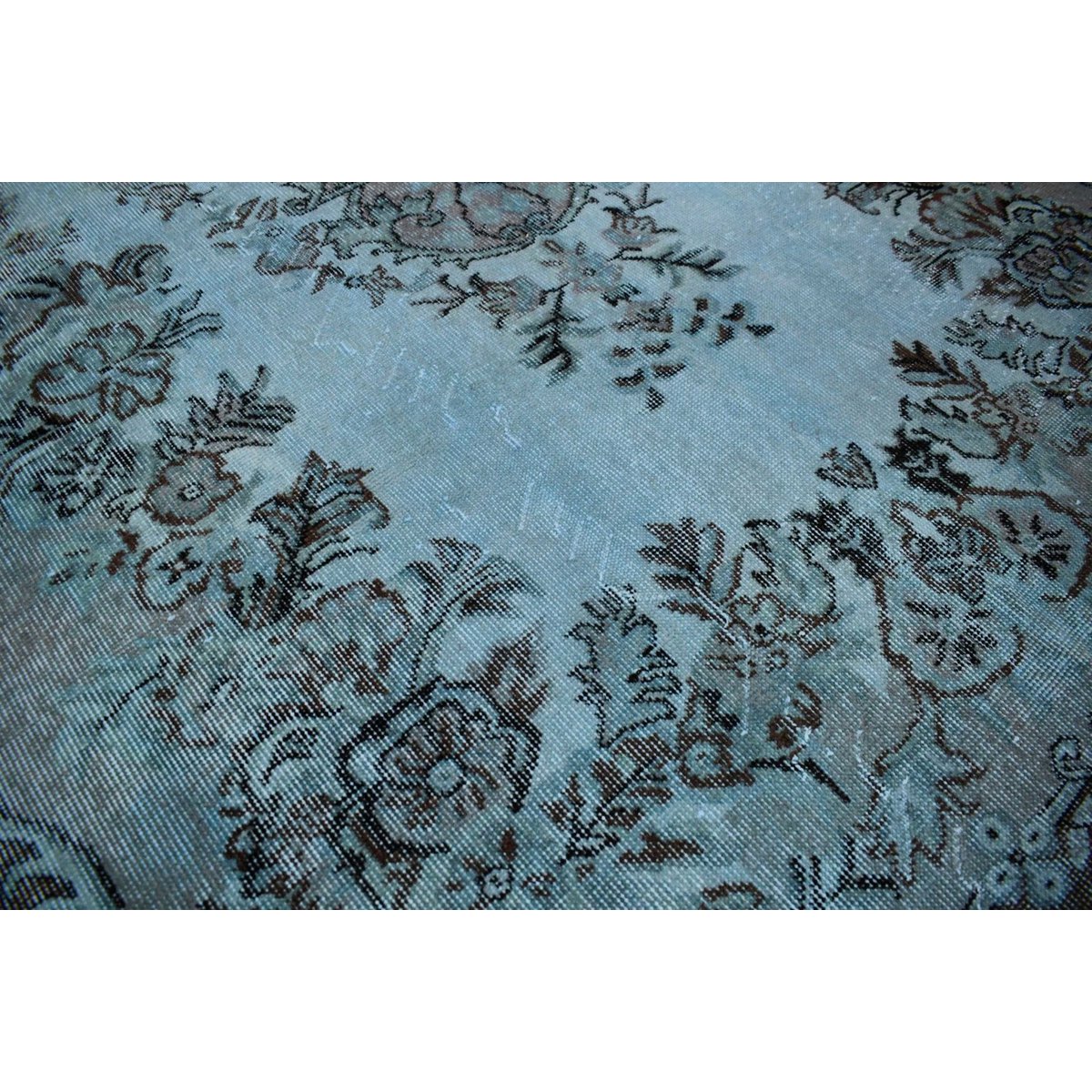 Blauw vintage vloerkleed - 298x174 cm - HANDGEMAAKT