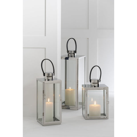 J-Line lantaarn Rechthoek - metaal/glas - zilver