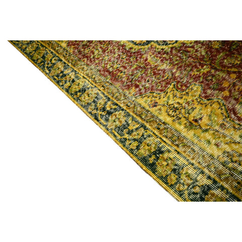 Geel vintage vloerkleed - 224x157 cm - HANDGEMAAKT
