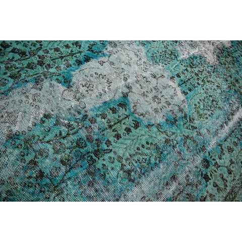 Turquoise vintage vloerkleed - 302x200 cm - HANDGEMAAKT