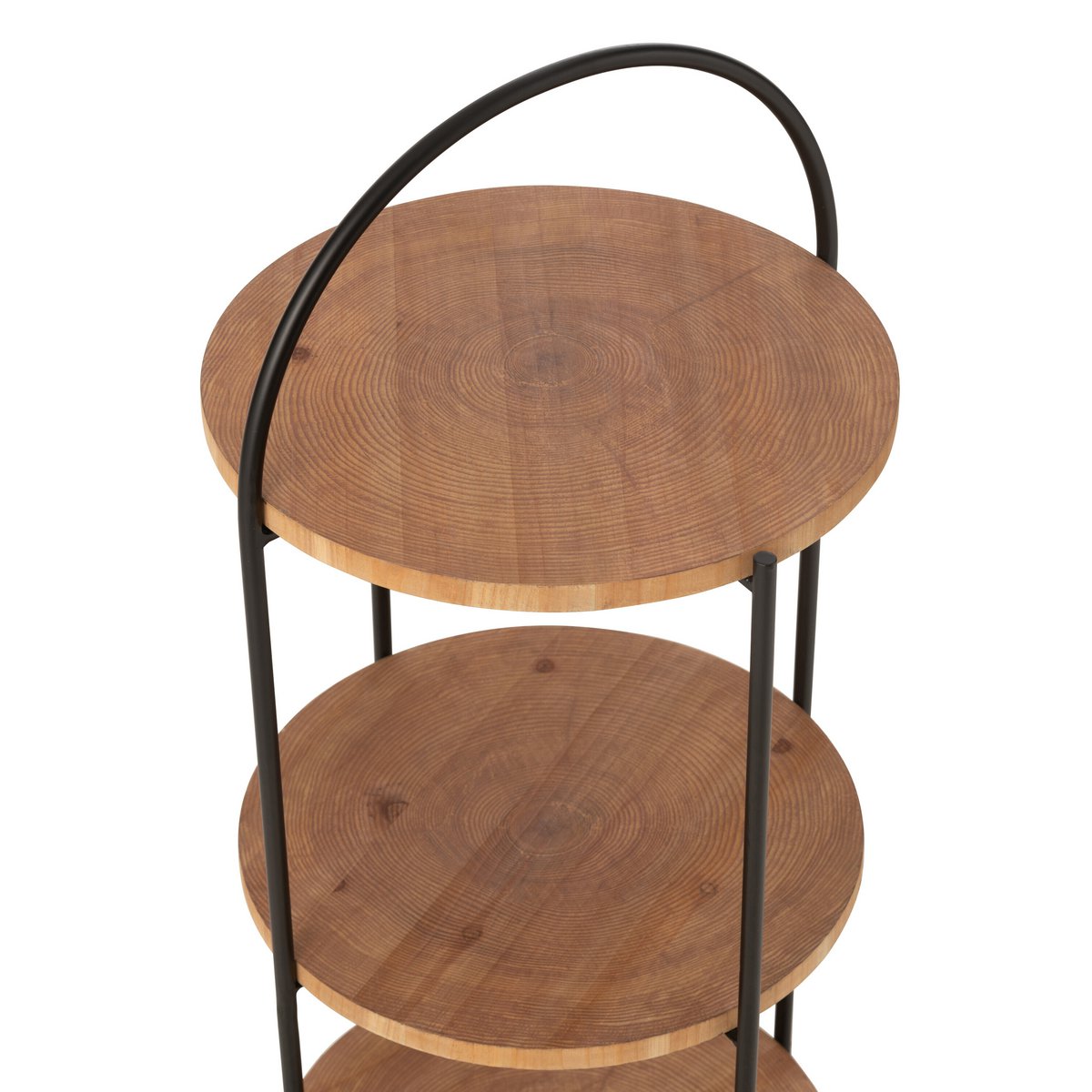 J-Line Rek Mia Mdf/Ijzer Naturel Zwart