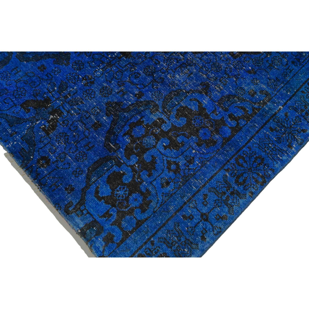 Blauw vintage vloerkleed - 226x112 cm - HANDGEMAAKT
