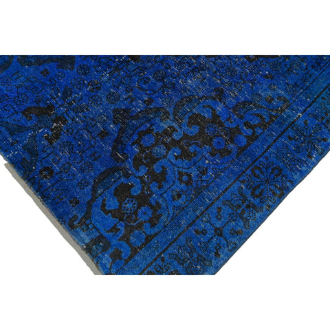 Blauw vintage vloerkleed - 226x112 cm - HANDGEMAAKT