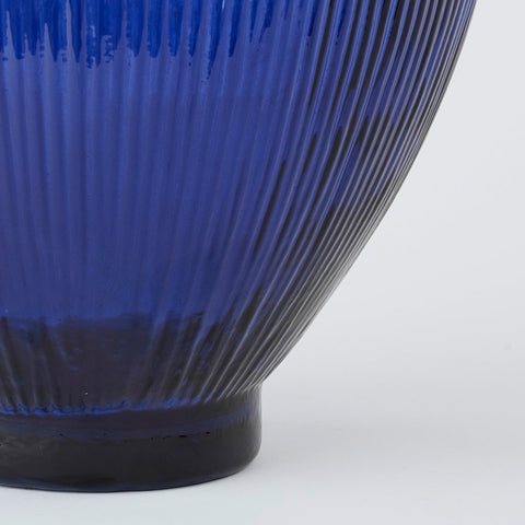 Firenza Fles Vaas - H59 x Ø29 cm - Gerecycled Glas - Donkerblauw