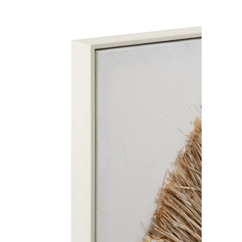 J-Line wanddecoratie Ibiza Cirkel - canvas/verf - creme/wit - large