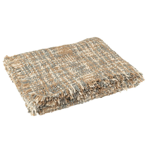 J-Line Plaid Tweed Acryl/Katoen Blauw/Beige