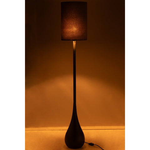 J-Line Lamp Druppel Ijzer/Fluweel Zwart/Grijs Large