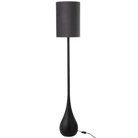 J-Line Lamp Druppel Ijzer/Fluweel Zwart/Grijs Large