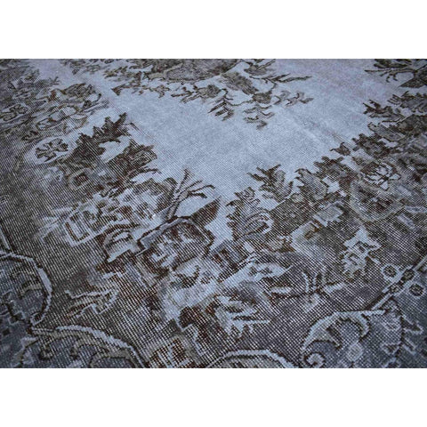 Vintage vloerkleed blauw - 280x174 cm - HANDGEMAAKT